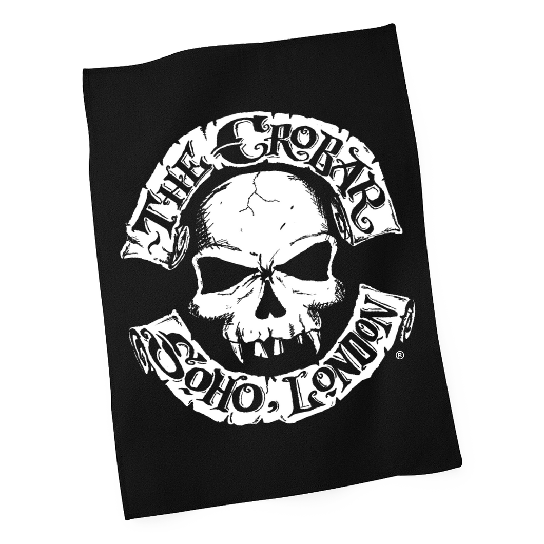 Classic Skull Logo Tea Towel - Black