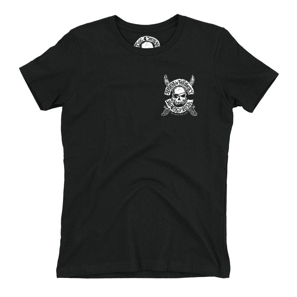 Pirate Skull Double Sided T Shirt Women s Crobar